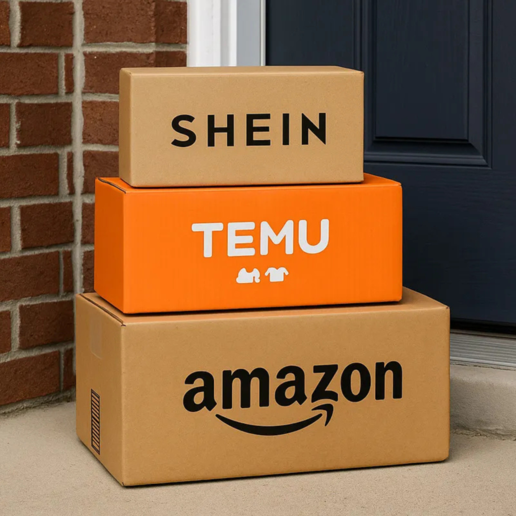 shein temu amazon caixas de marketplace ecommerce